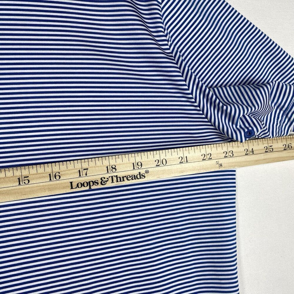 BONOBOS Mens Golf Polo LARGE Standard Fit Stretch Short Sleeve Shirt Striped - Picture 4 of 7